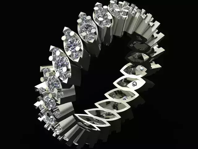 Leaf Shaped Luxury Full Round Diamond Ring