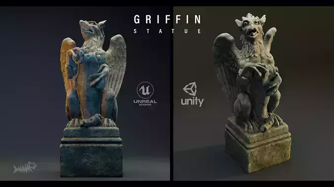 Griffin Statue 4K PBR