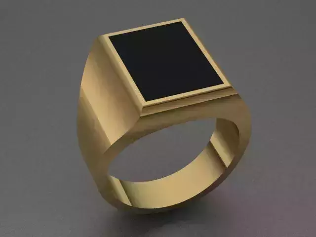 Luxury Golden Onyx Men Ring 3D print model