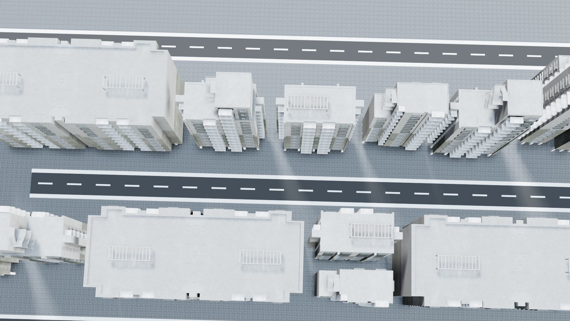 Low poly Apartments - Game ready street in apartment building Low-poly 3D model_8