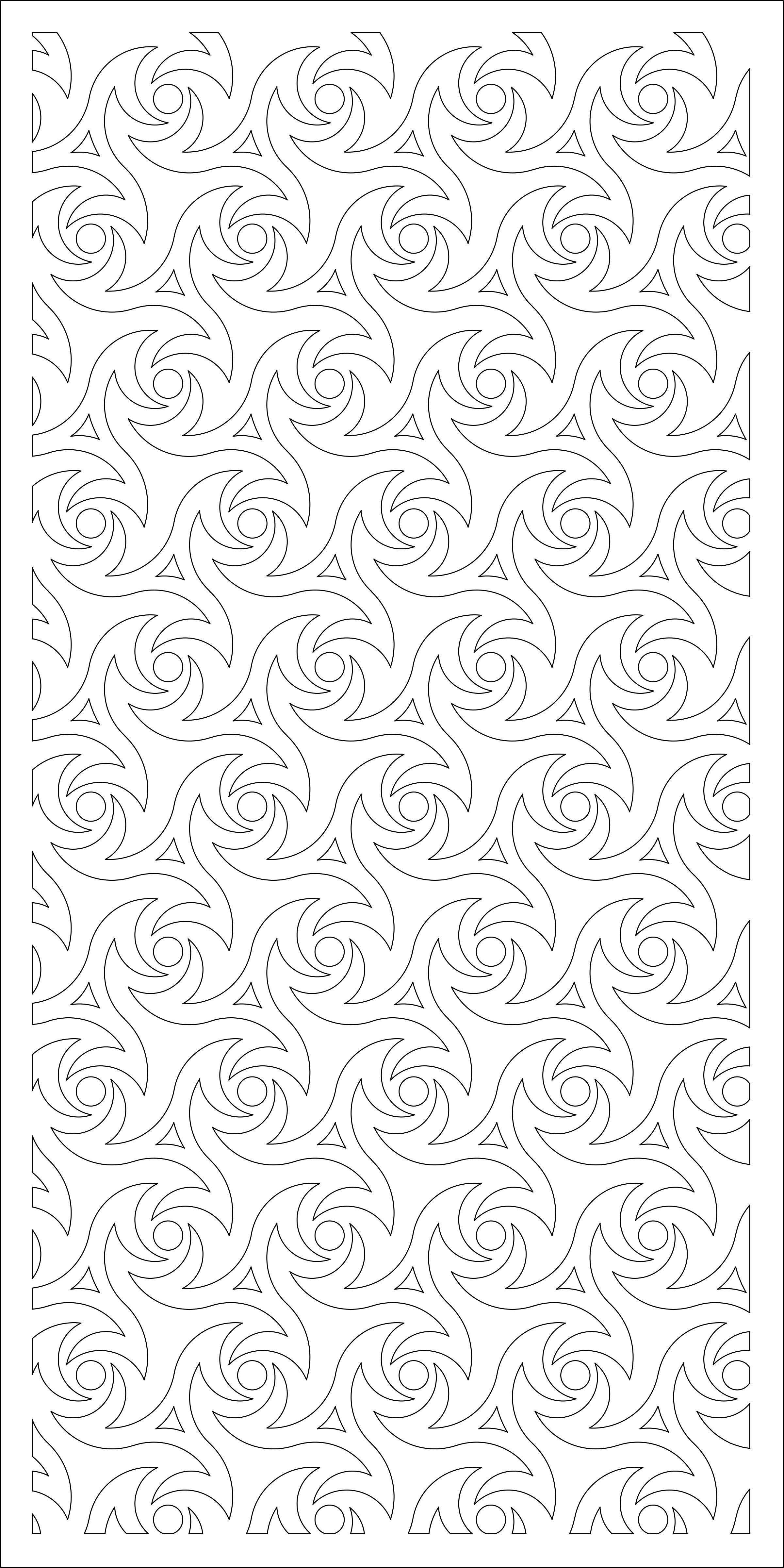 Partition wooden panel with pattern 3D model_4