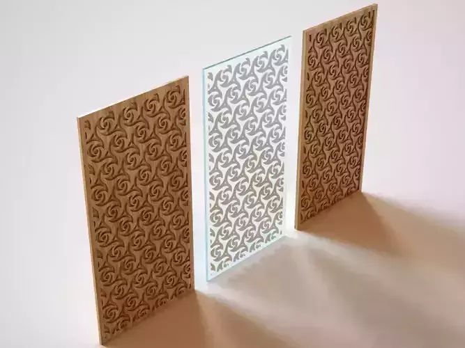 Partition wooden panel with pattern