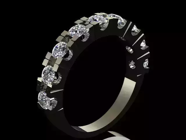 Luxury Half Round Diamond Ring