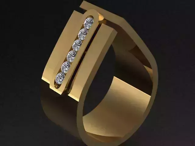 Diamond Golden Band Ring