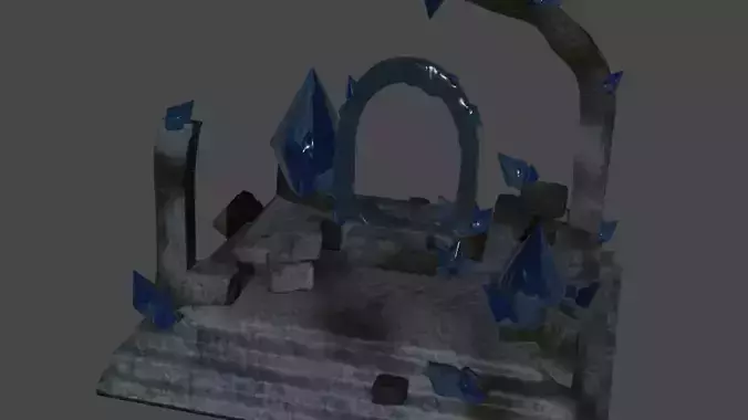 portal table with stones