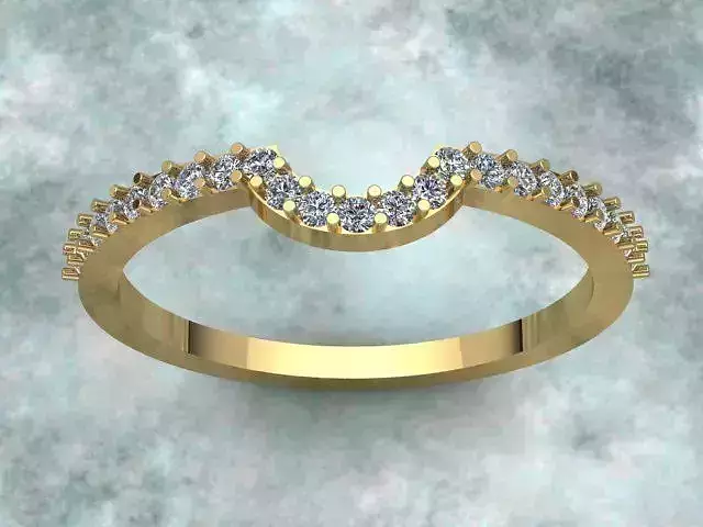 Tiny Diamond Golden Engagement Ring 