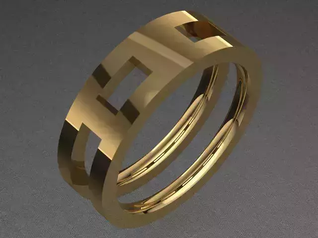 Golden Luxury Band Ring 3D print model