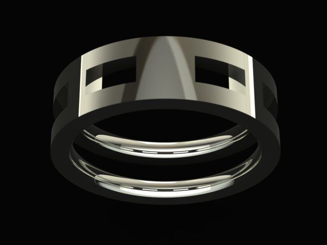 Golden Luxury Band Ring 3D print model_4