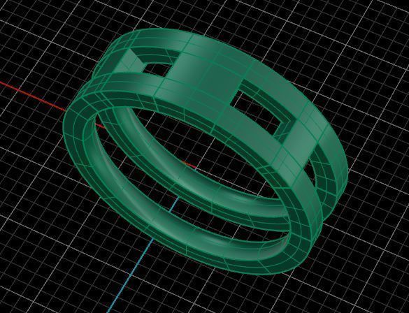 Golden Luxury Band Ring 3D print model_10