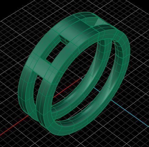 Golden Luxury Band Ring 3D print model_7