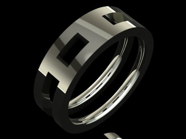 Golden Luxury Band Ring 3D print model_2