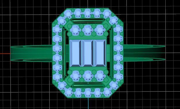 Baguette Diamond Ring 3D print model_2