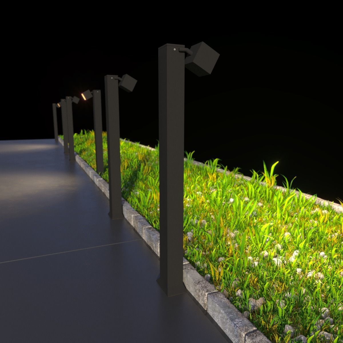 Light rock set2 3D model_8