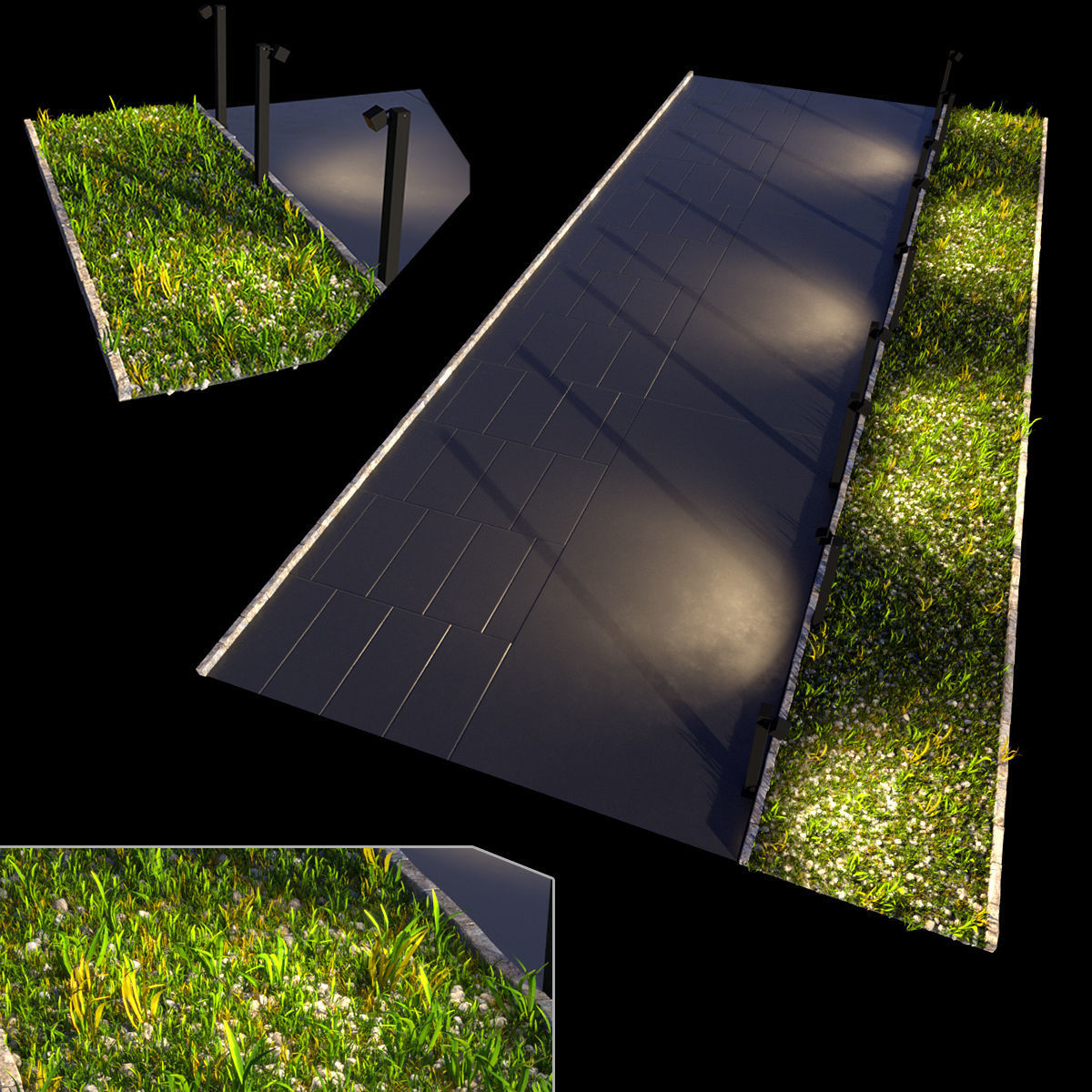 Light rock set2 3D model_1