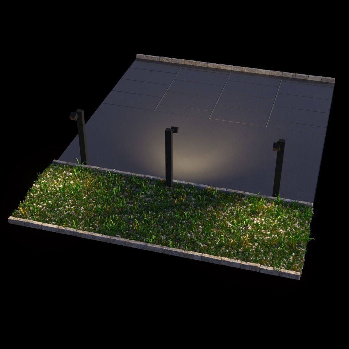 Light rock set2 3D model_2