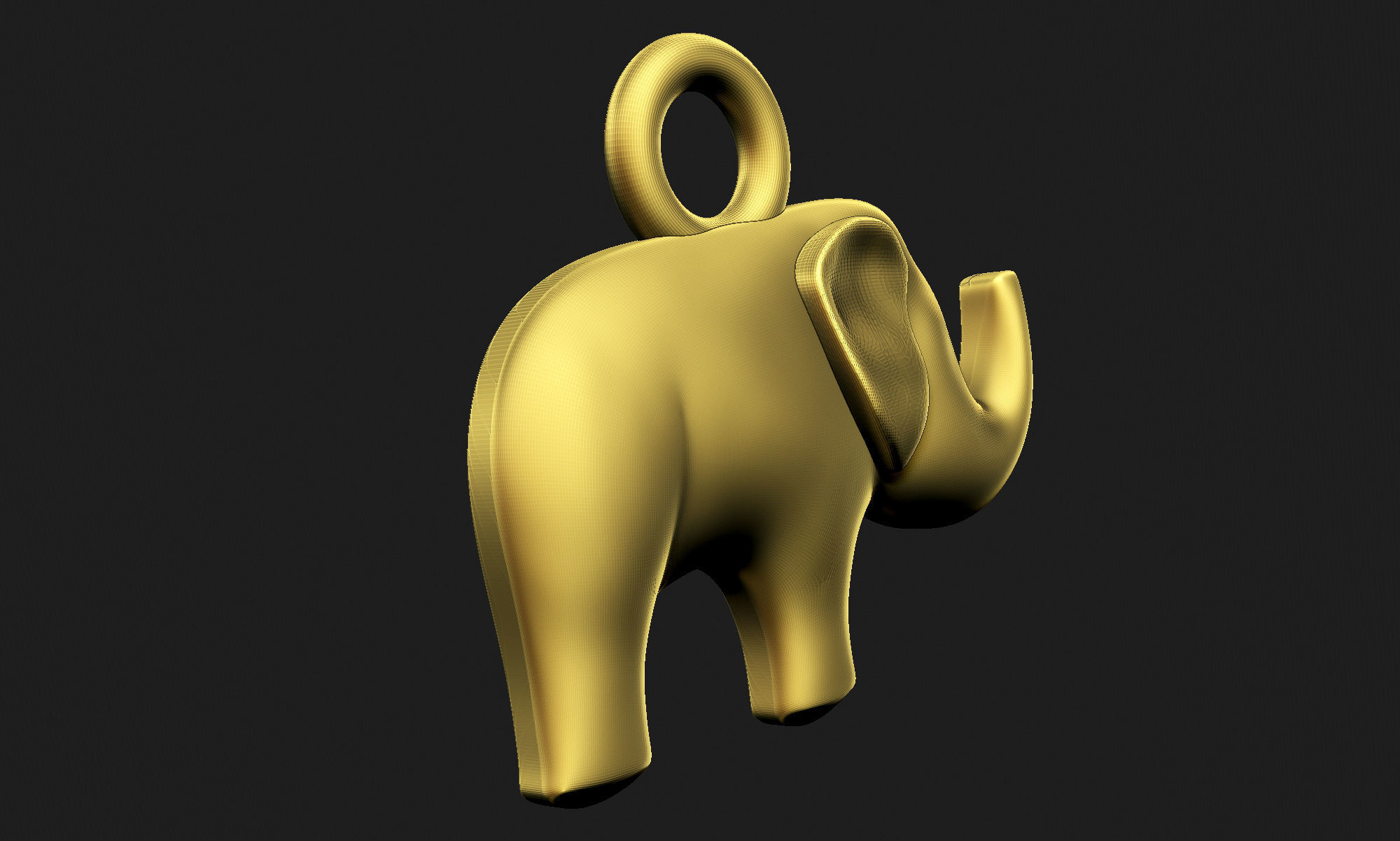 Elephant Simple Pendant 3D print model_4