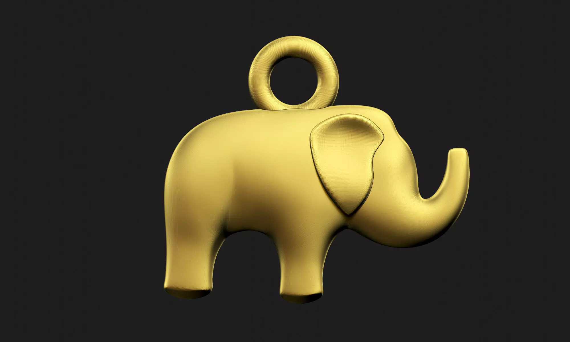 Elephant Simple Pendant 3D print model_0