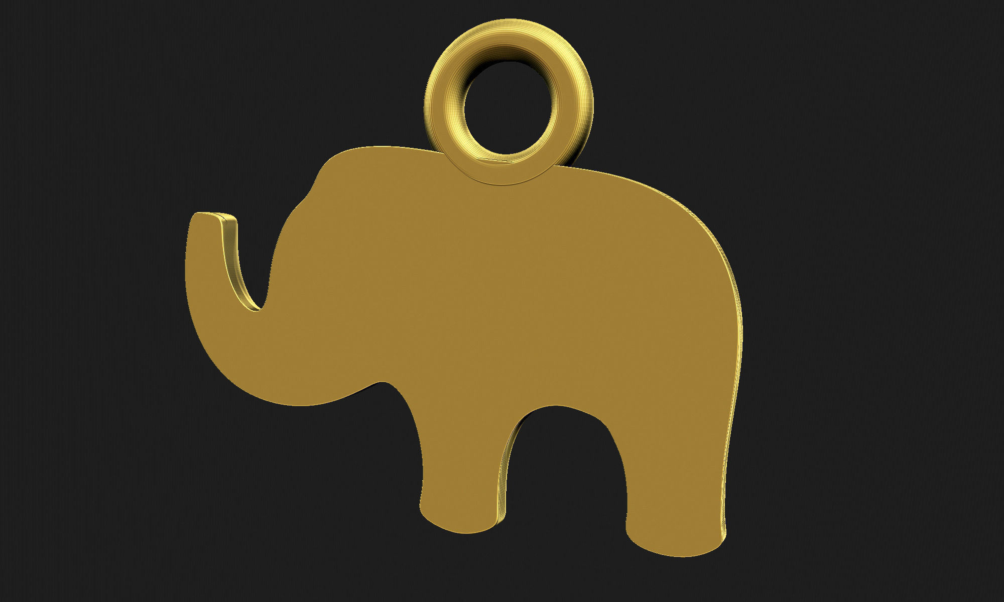 Elephant Simple Pendant 3D print model_5