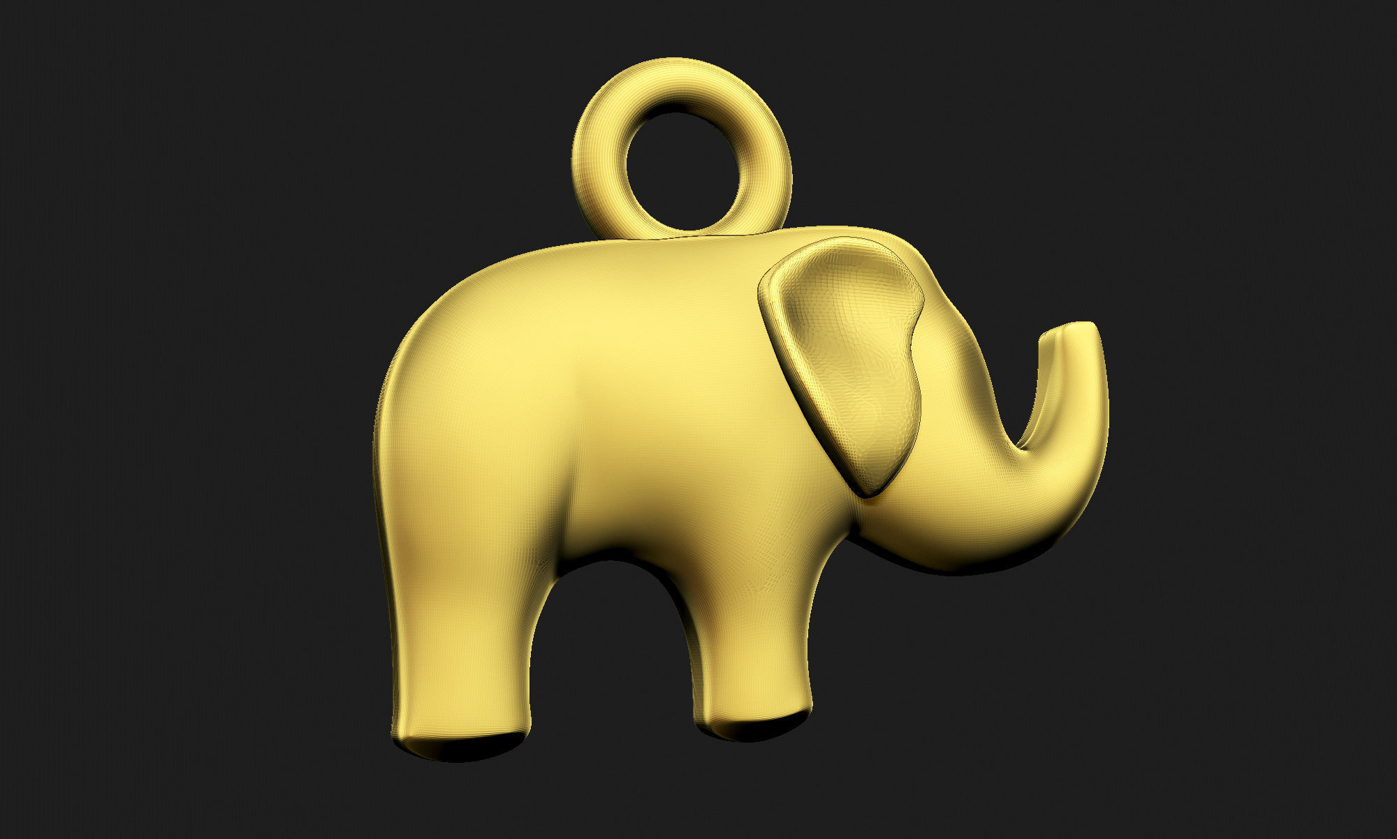Elephant Simple Pendant 3D print model_3