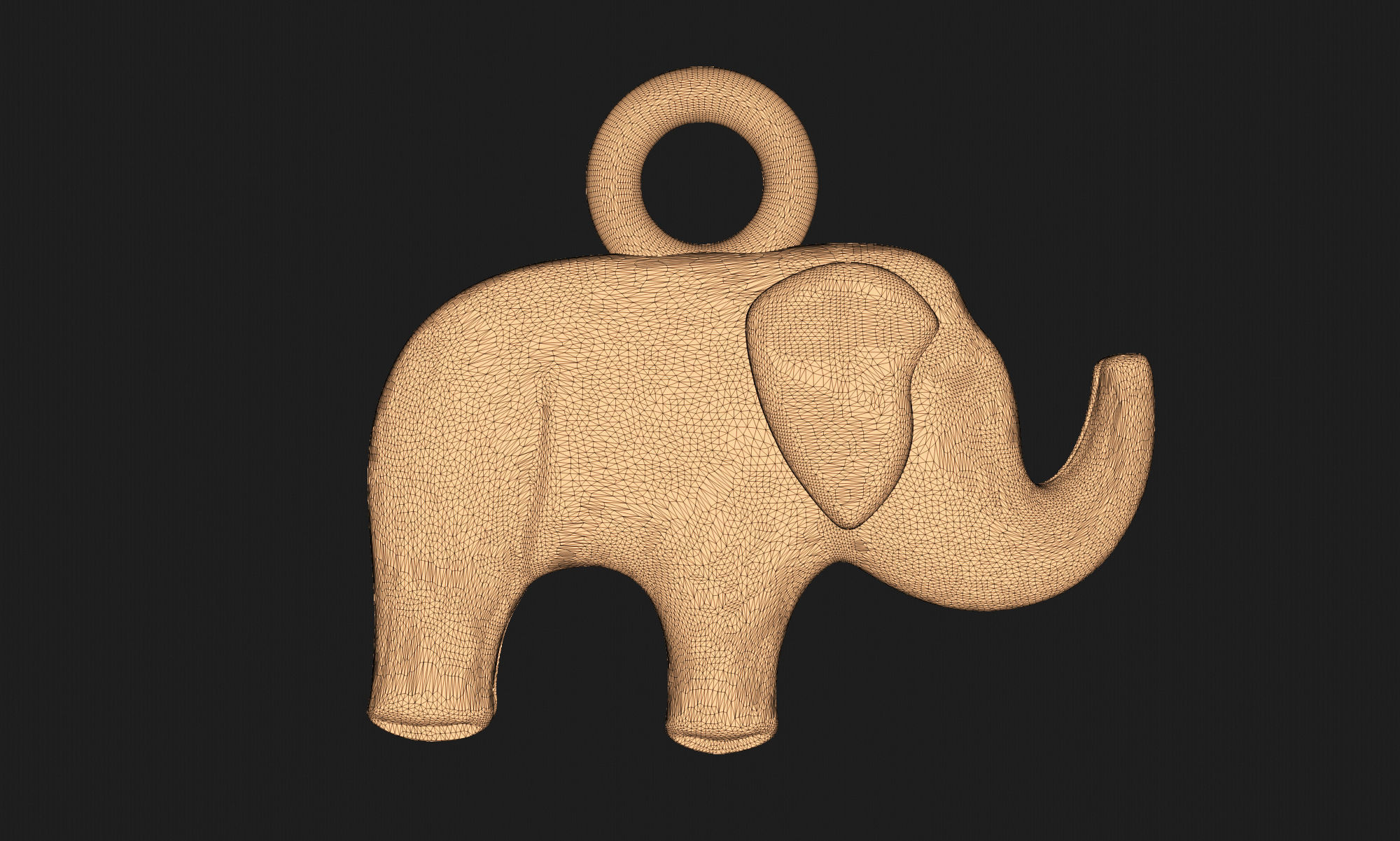 Elephant Simple Pendant 3D print model_6