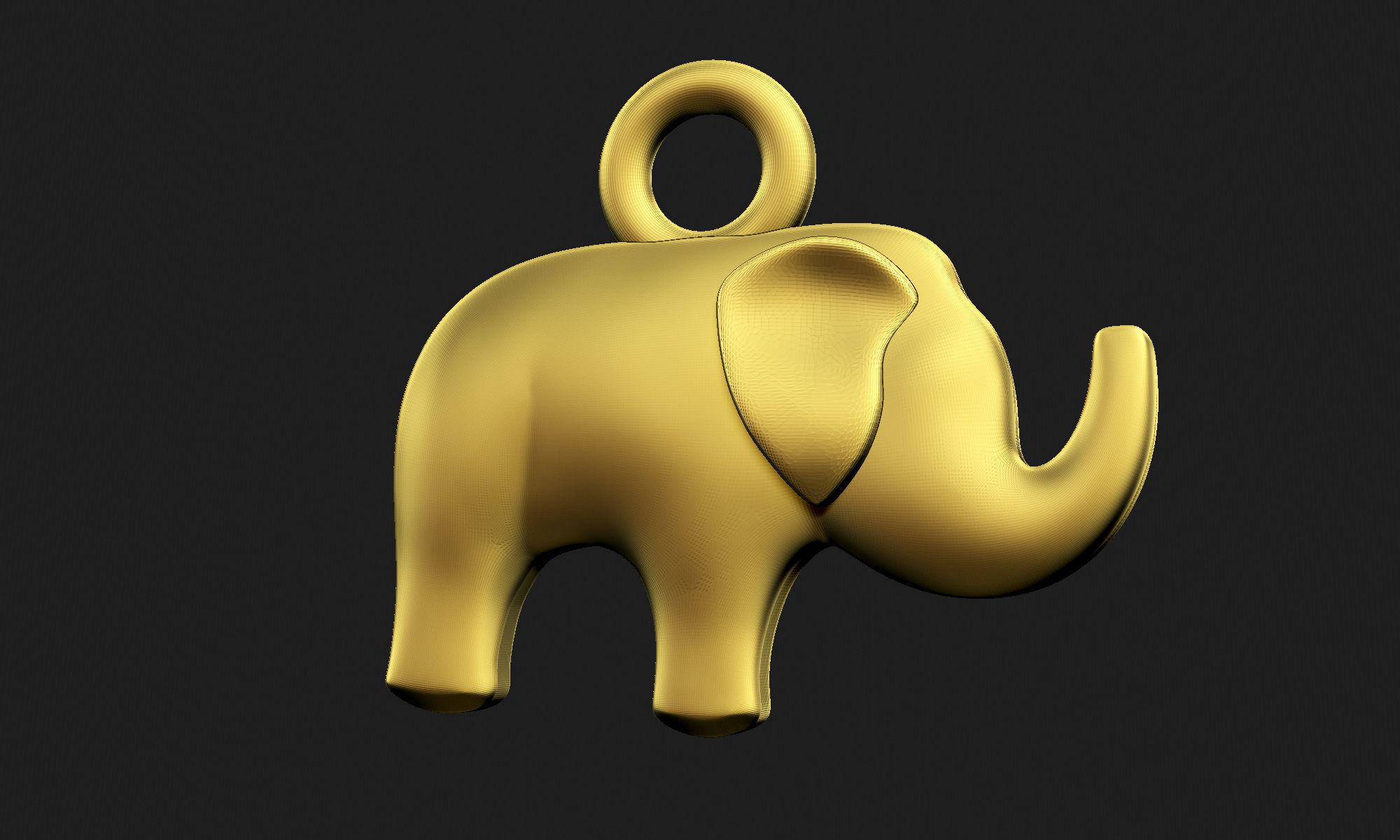 Elephant Simple Pendant 3D print model_2