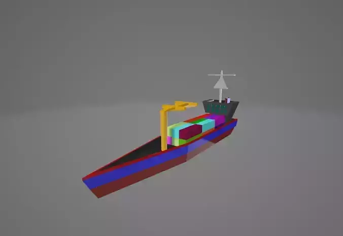 Low Poly Cargo Ship