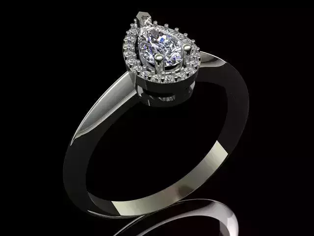 Drop Shaped Diamond Luxury Ring 