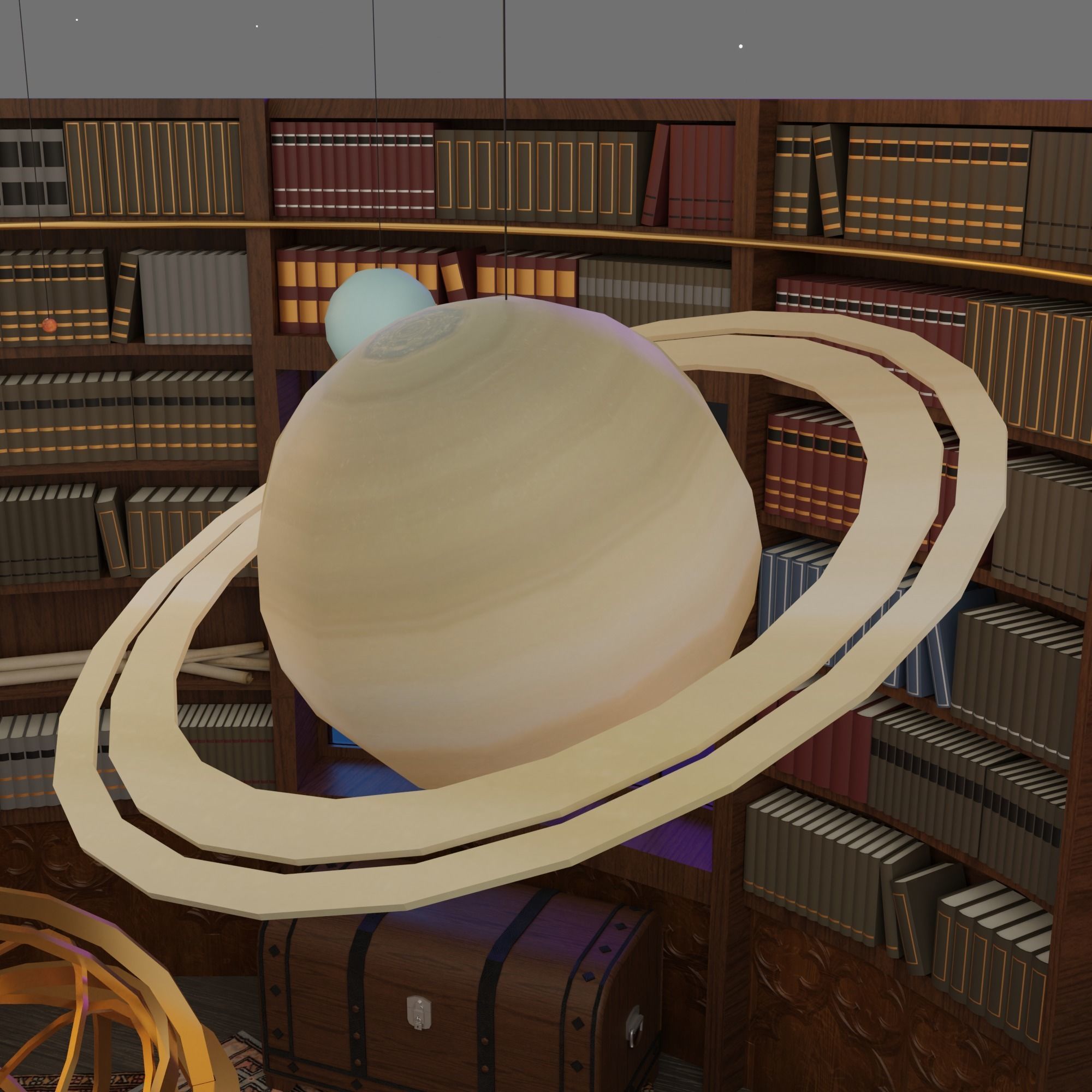 Astronomy room Low-poly 3D model_28