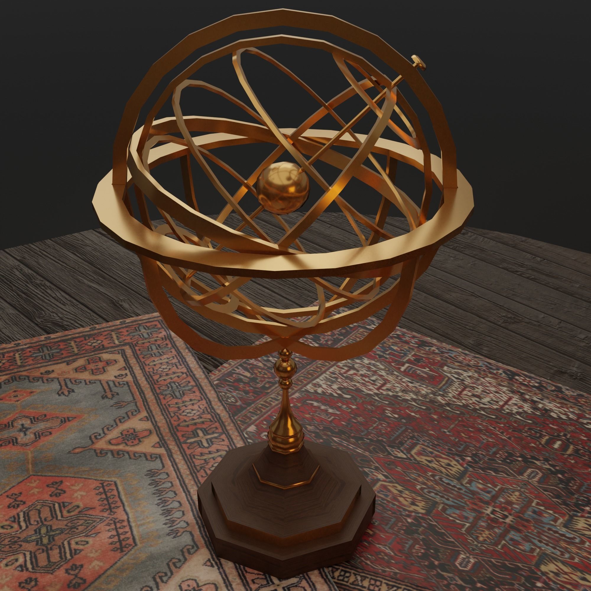 Astronomy room Low-poly 3D model_3