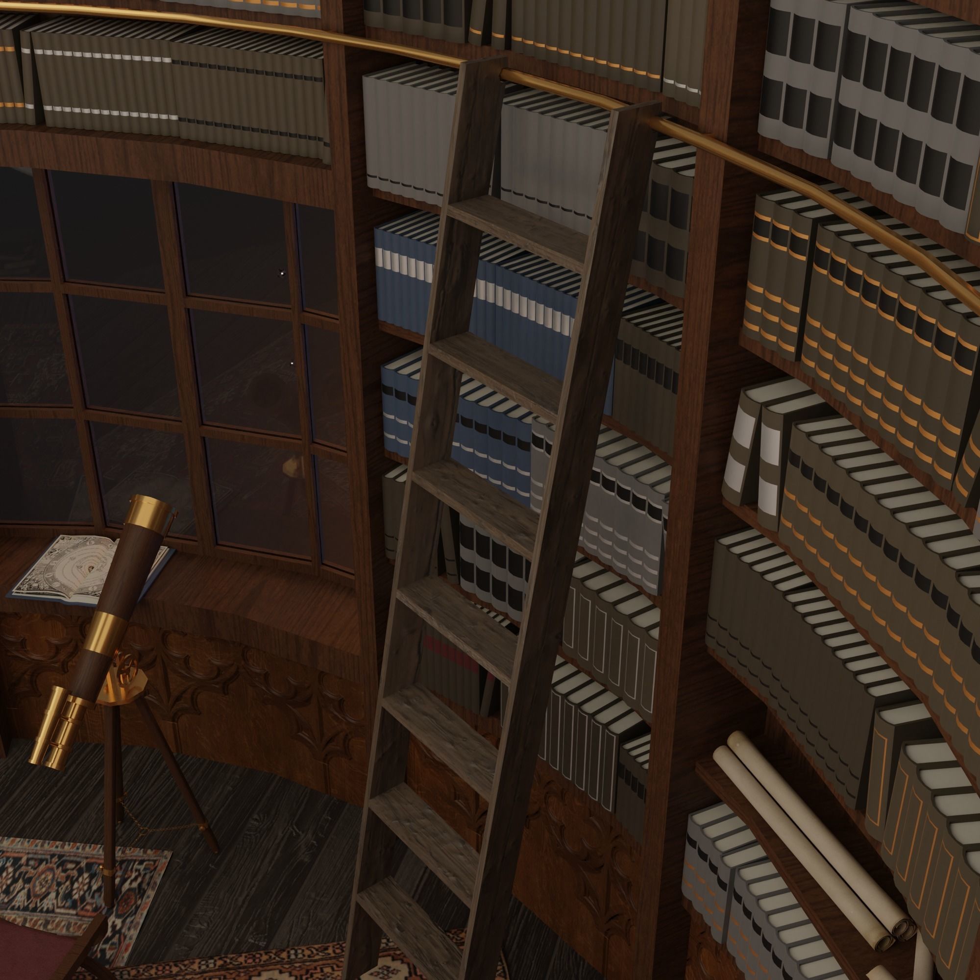 Astronomy room Low-poly 3D model_27