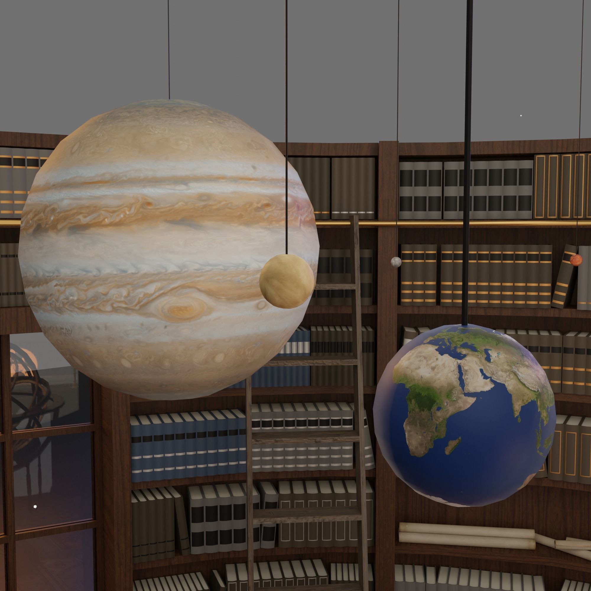 Astronomy room Low-poly 3D model_29