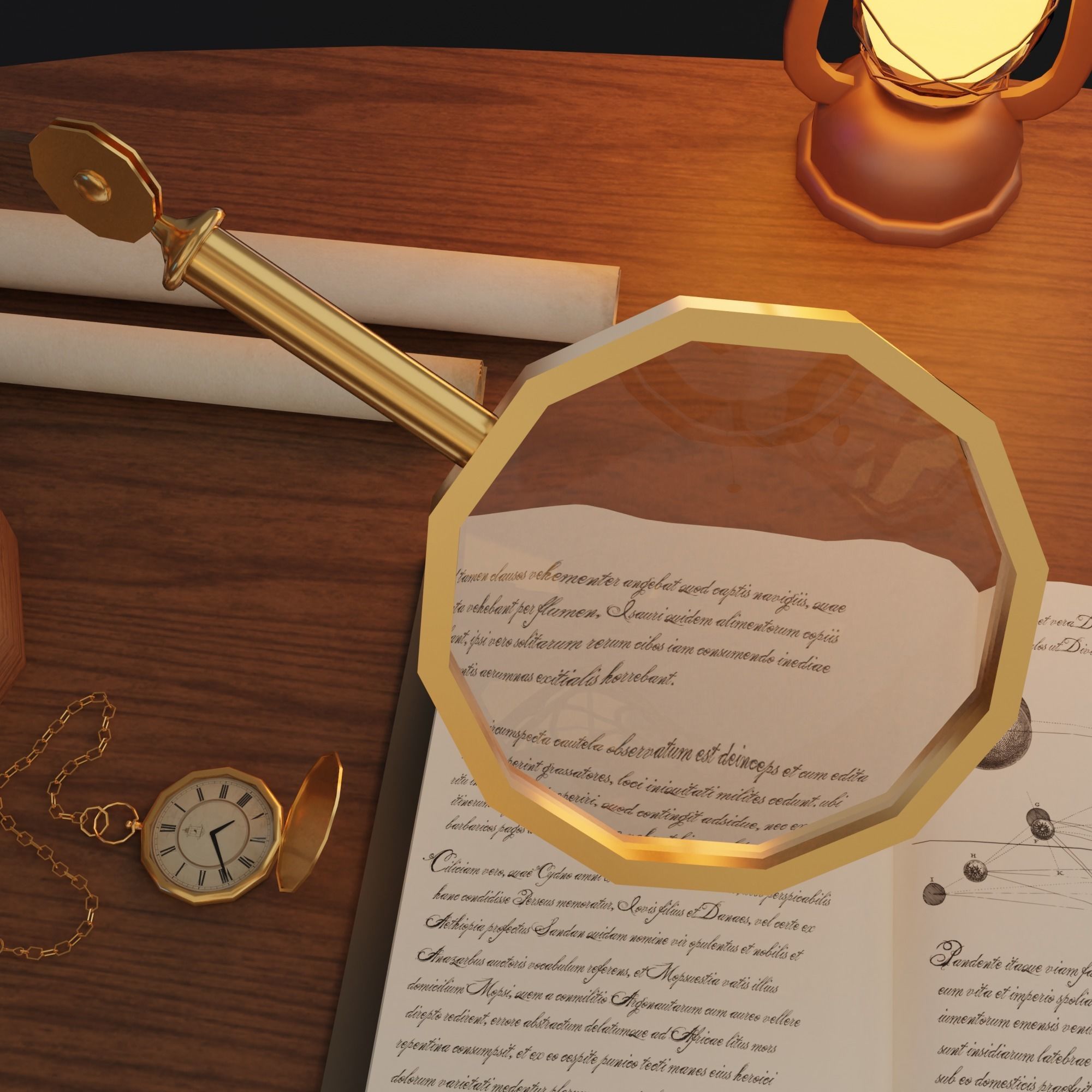 Astronomy room Low-poly 3D model_22