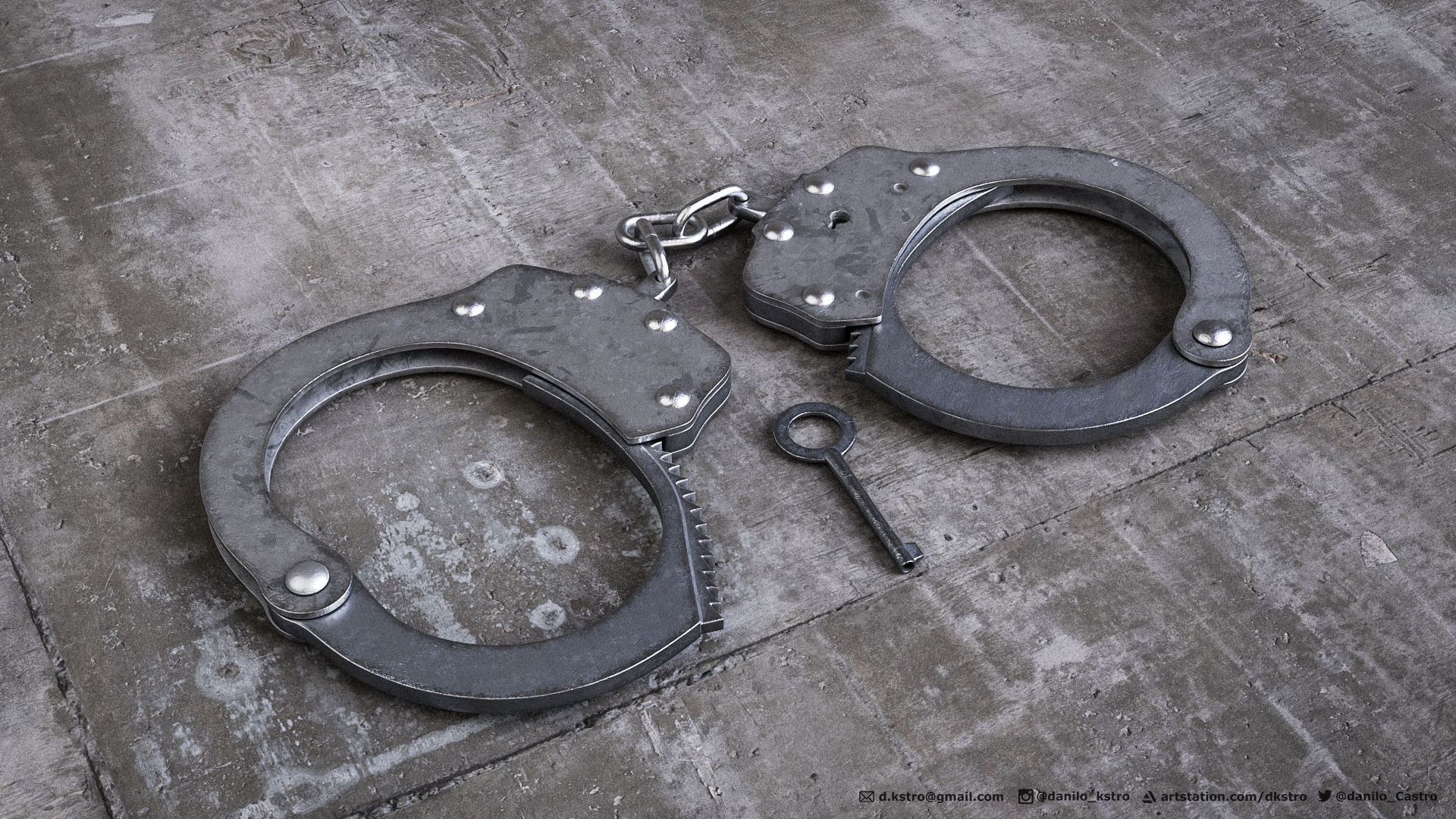 HandCuffs - 4k Textures 3D model_1