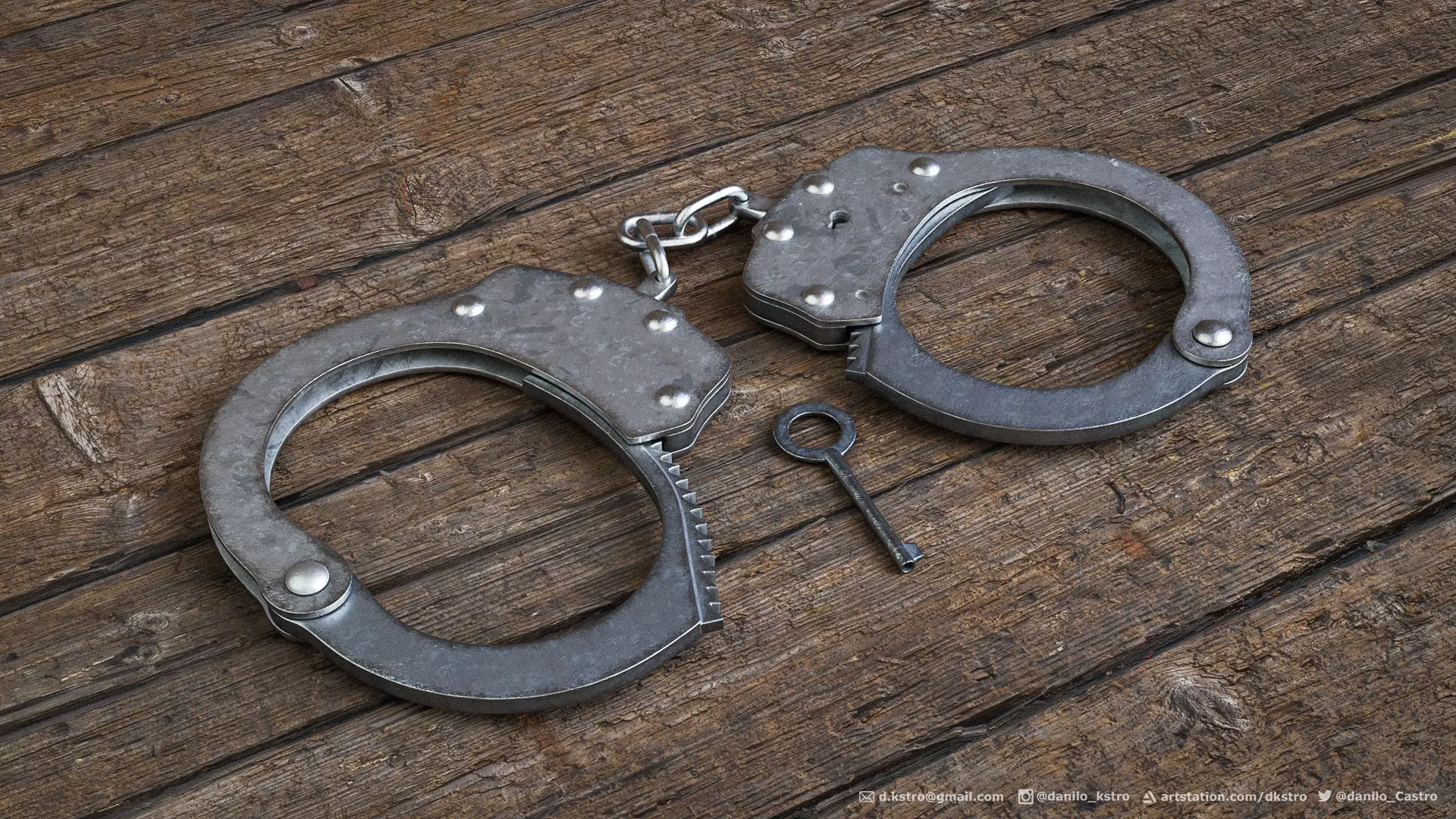 HandCuffs - 4k Textures 3D model_0