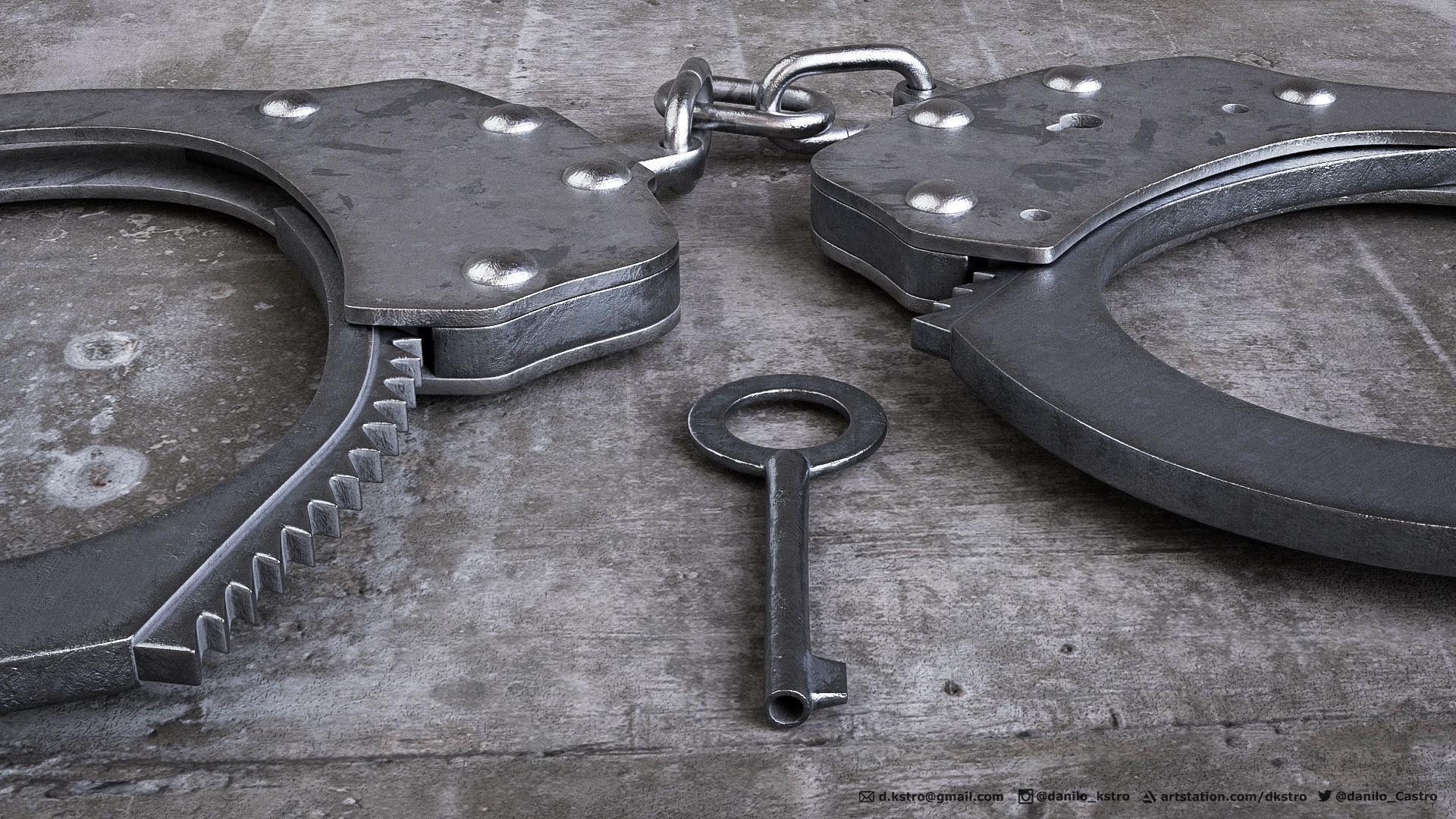 HandCuffs - 4k Textures 3D model_4