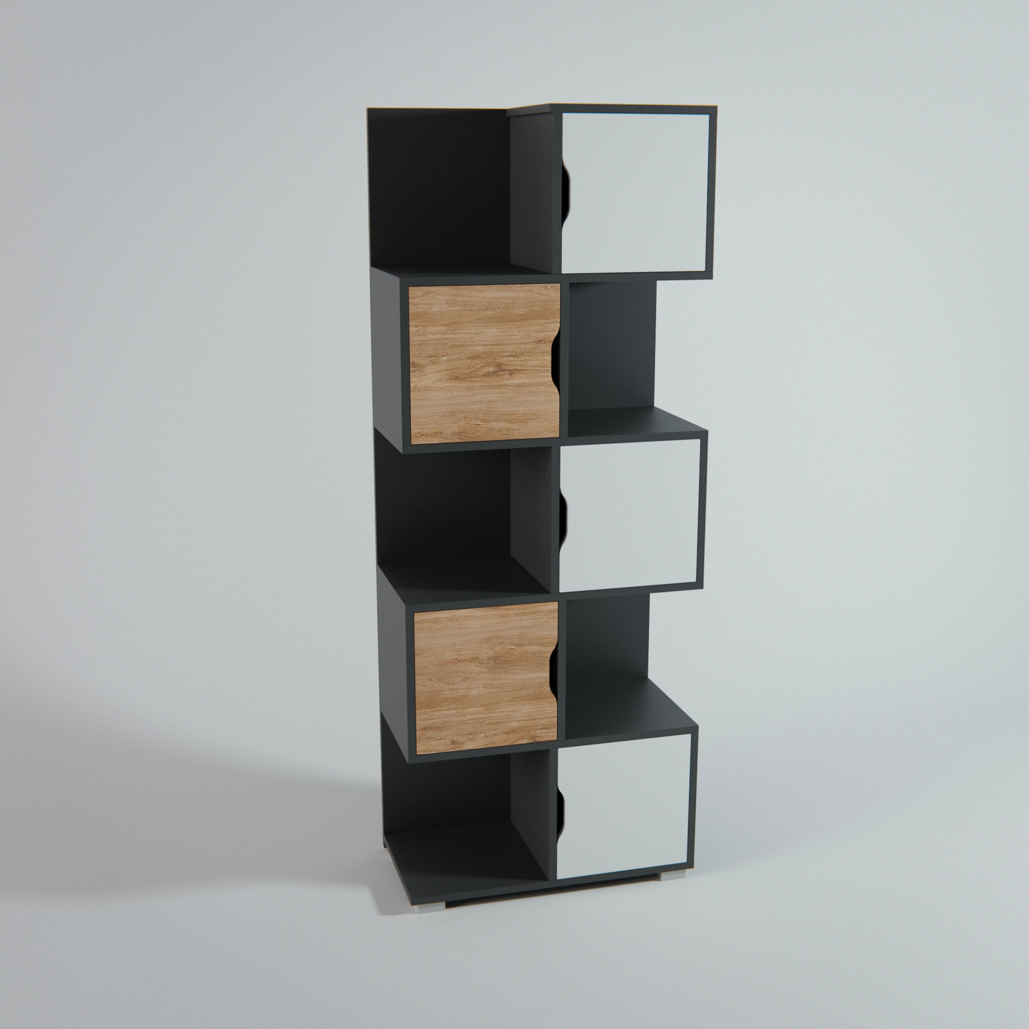 Shelves modular bookcase 3D model_1
