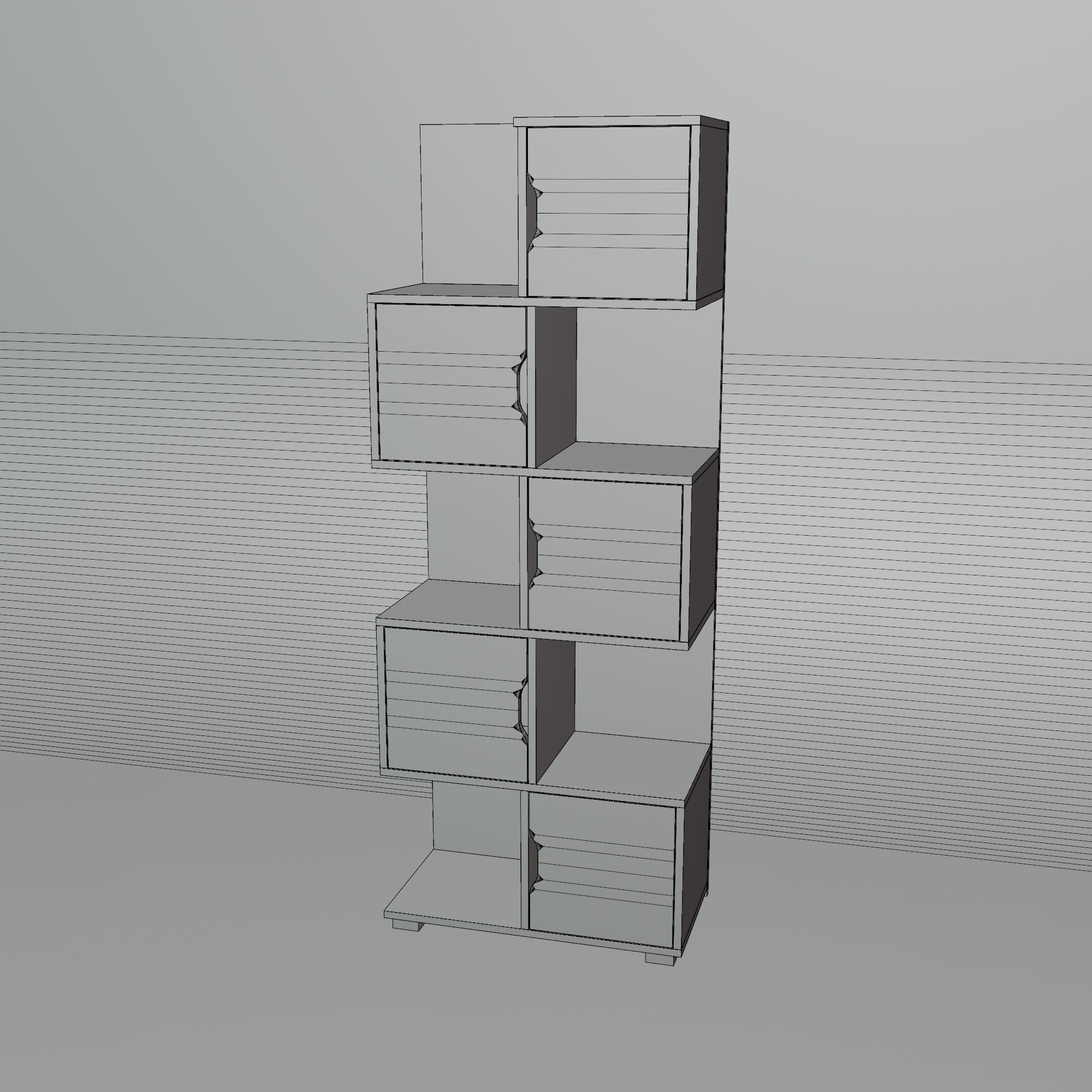 Shelves modular bookcase 3D model_4
