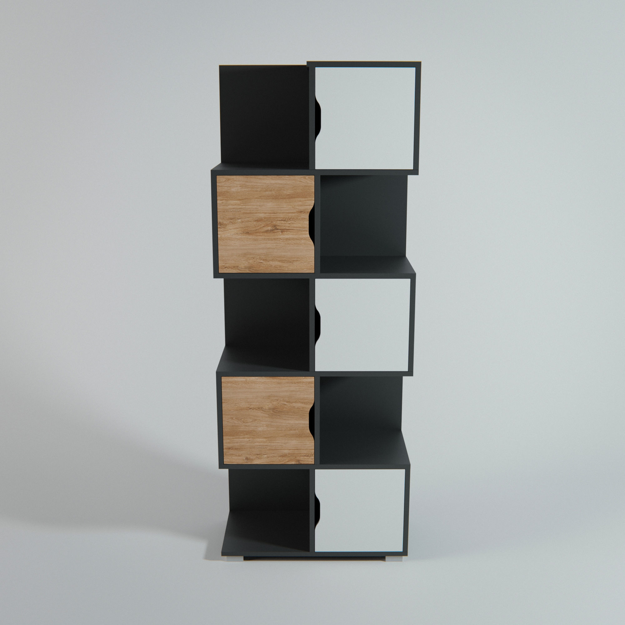 Shelves modular bookcase 3D model_2