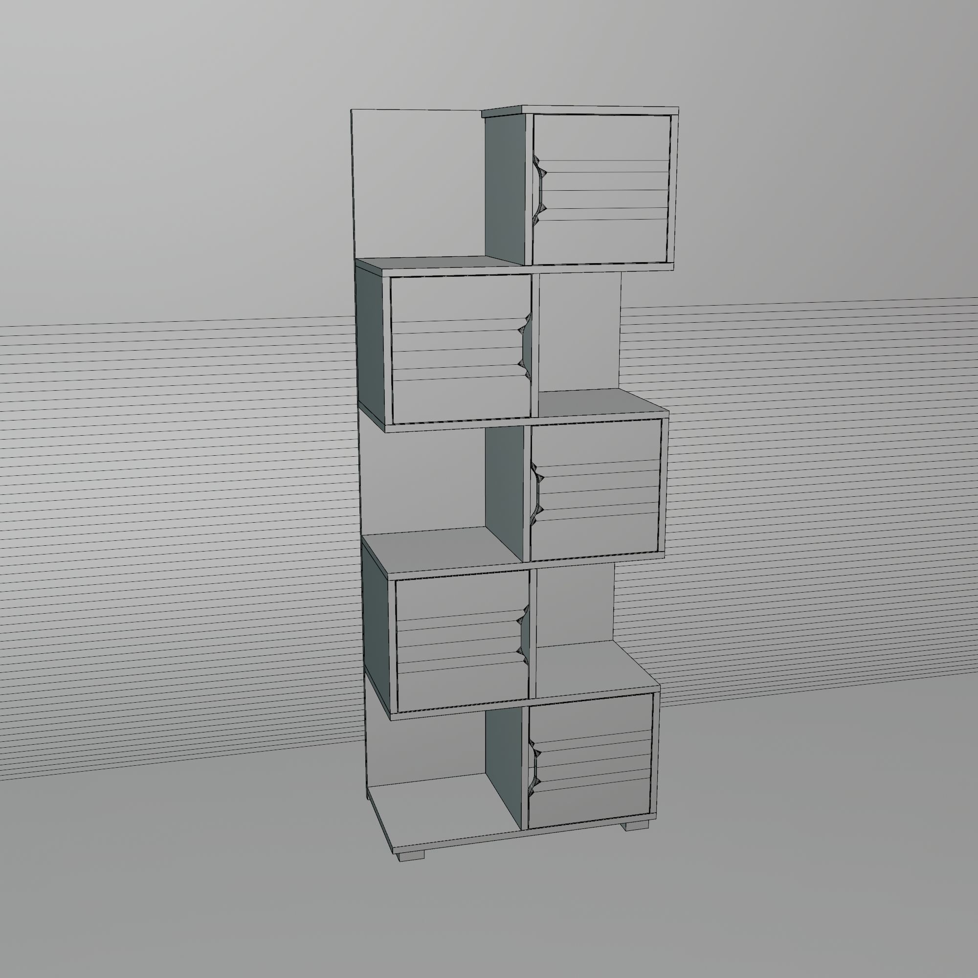 Shelves modular bookcase 3D model_3