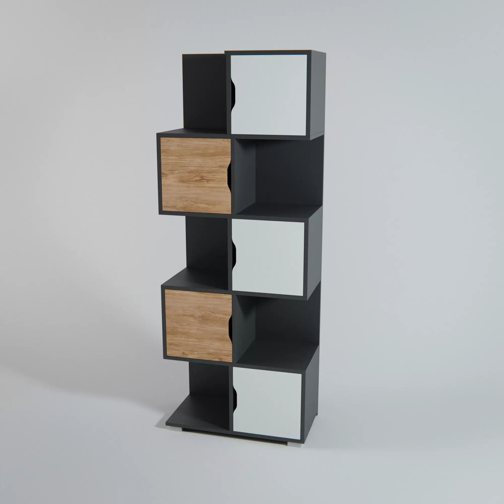 Shelves modular bookcase 3D model_0