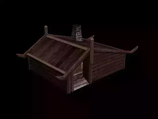 Wooden forst low-poly house