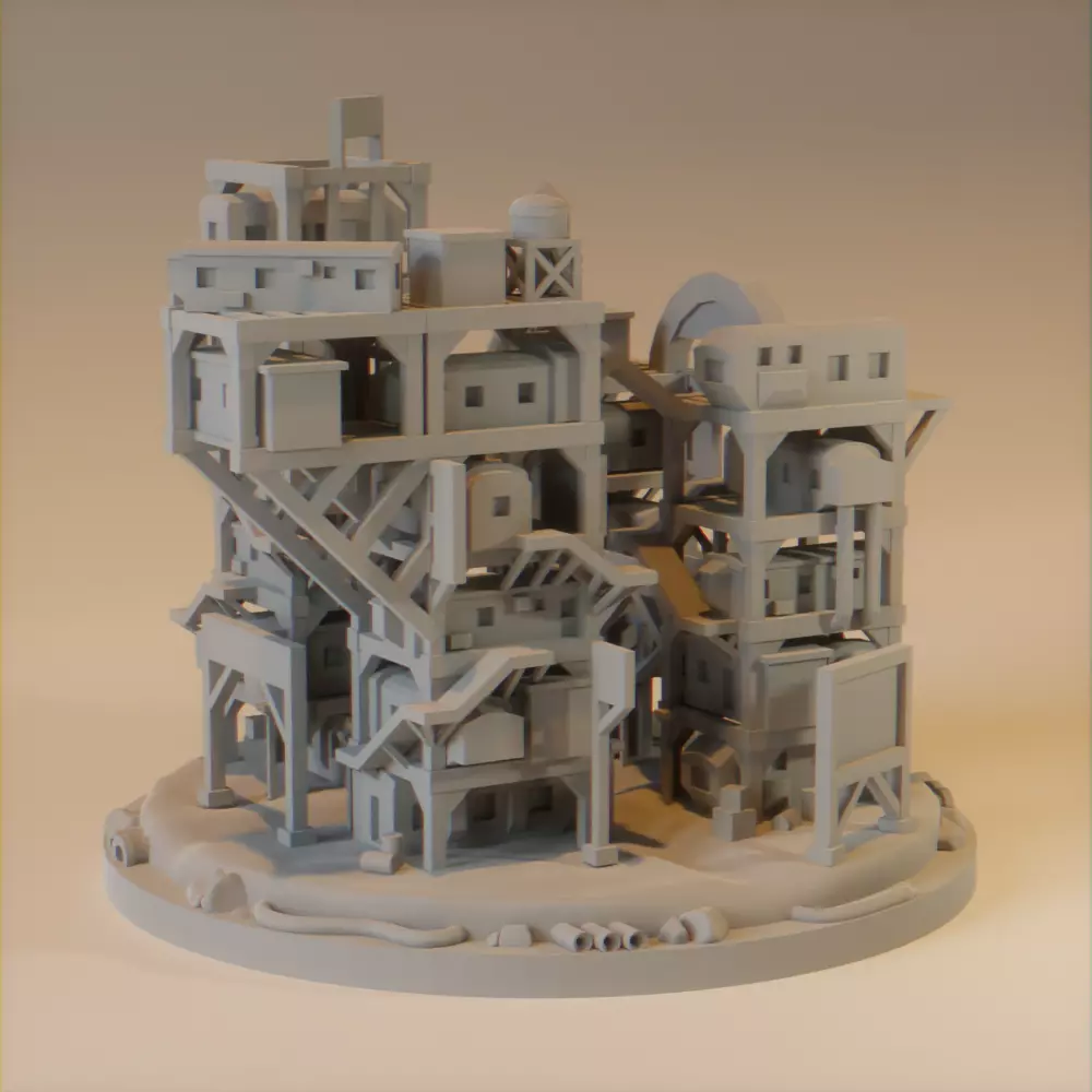 Cyberpunk City Ready Player One for 3D printing Free low-poly 3D model