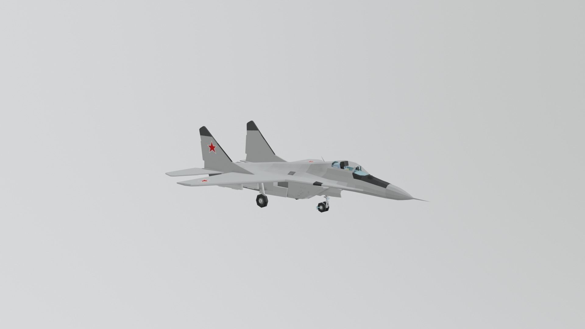 MIG 29 AND F16 low poly Low-poly 3D model_6