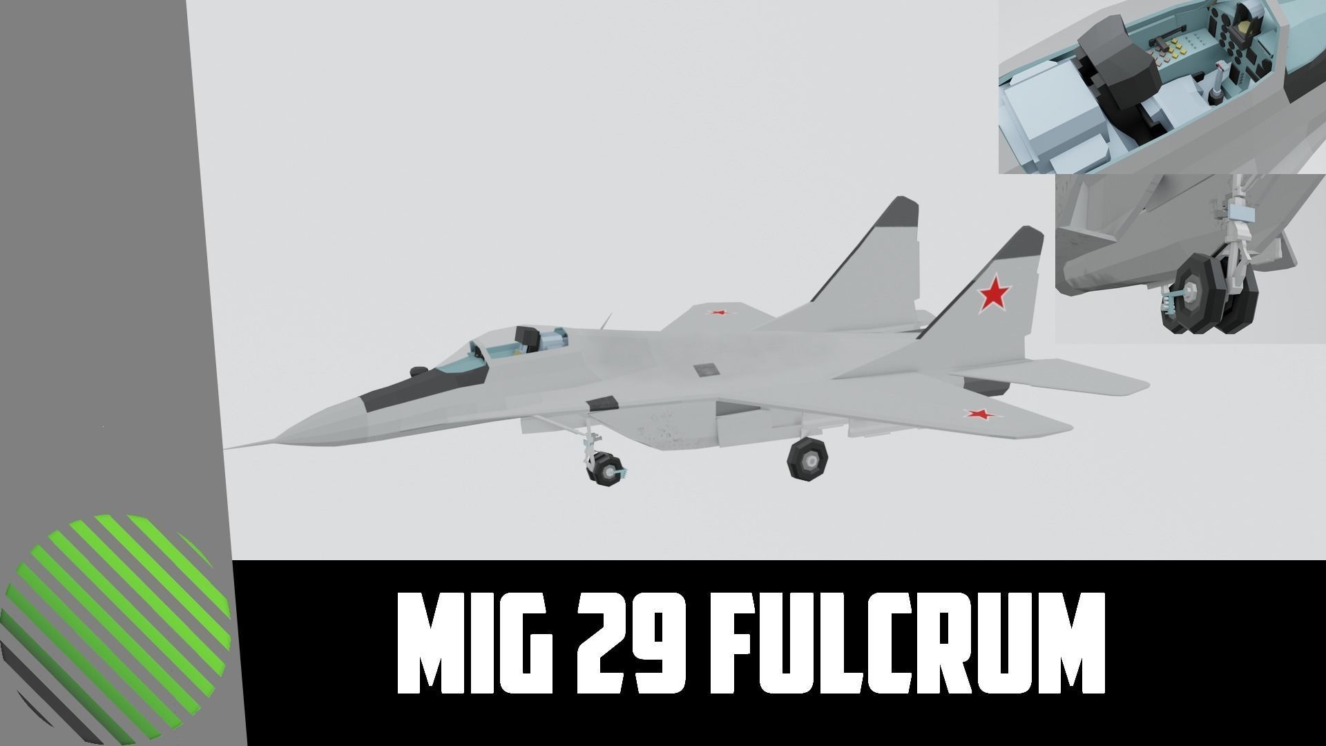 MIG 29 AND F16 low poly Low-poly 3D model_1