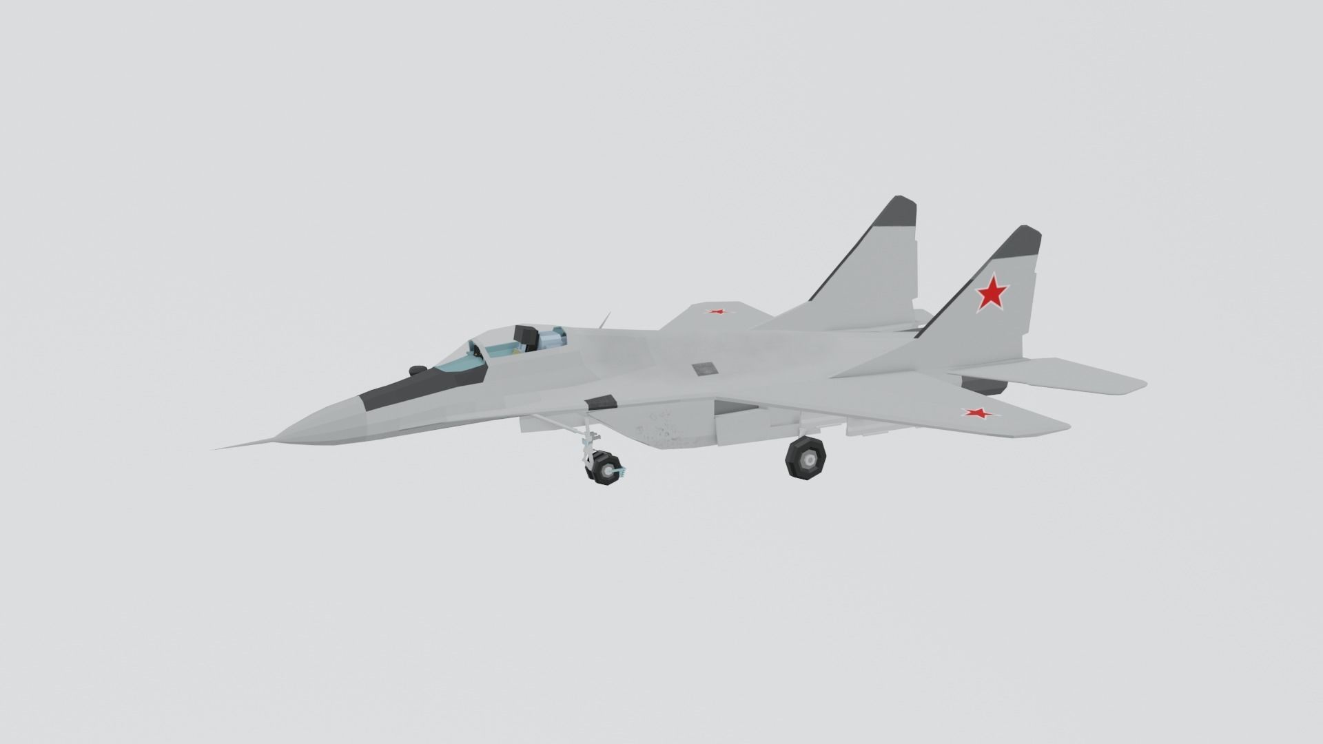MIG 29 AND F16 low poly Low-poly 3D model_7