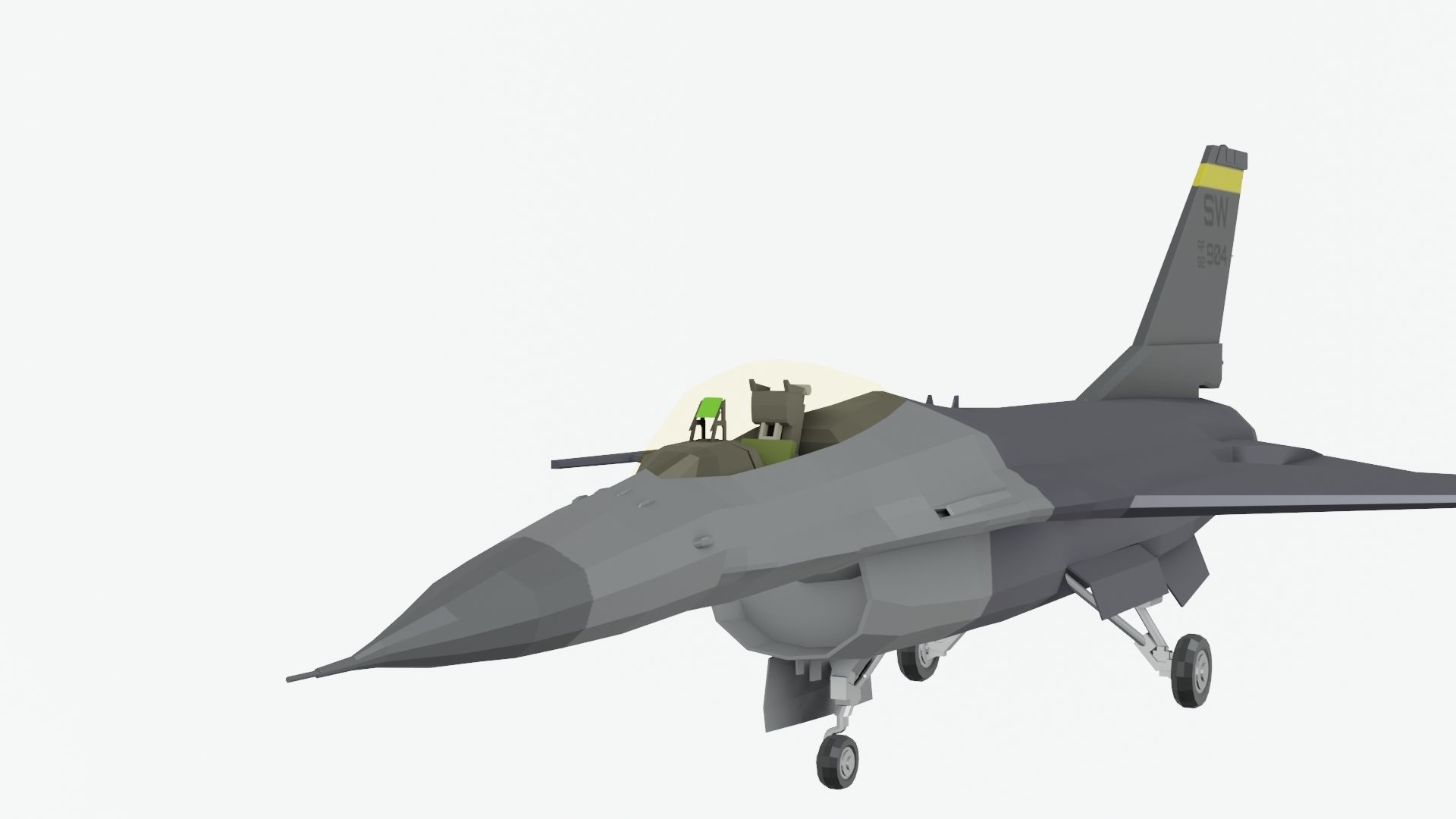 MIG 29 AND F16 low poly Low-poly 3D model_18