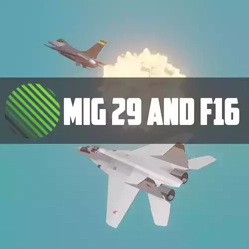 MIG 29 AND F16 low poly Low-poly 3D model
