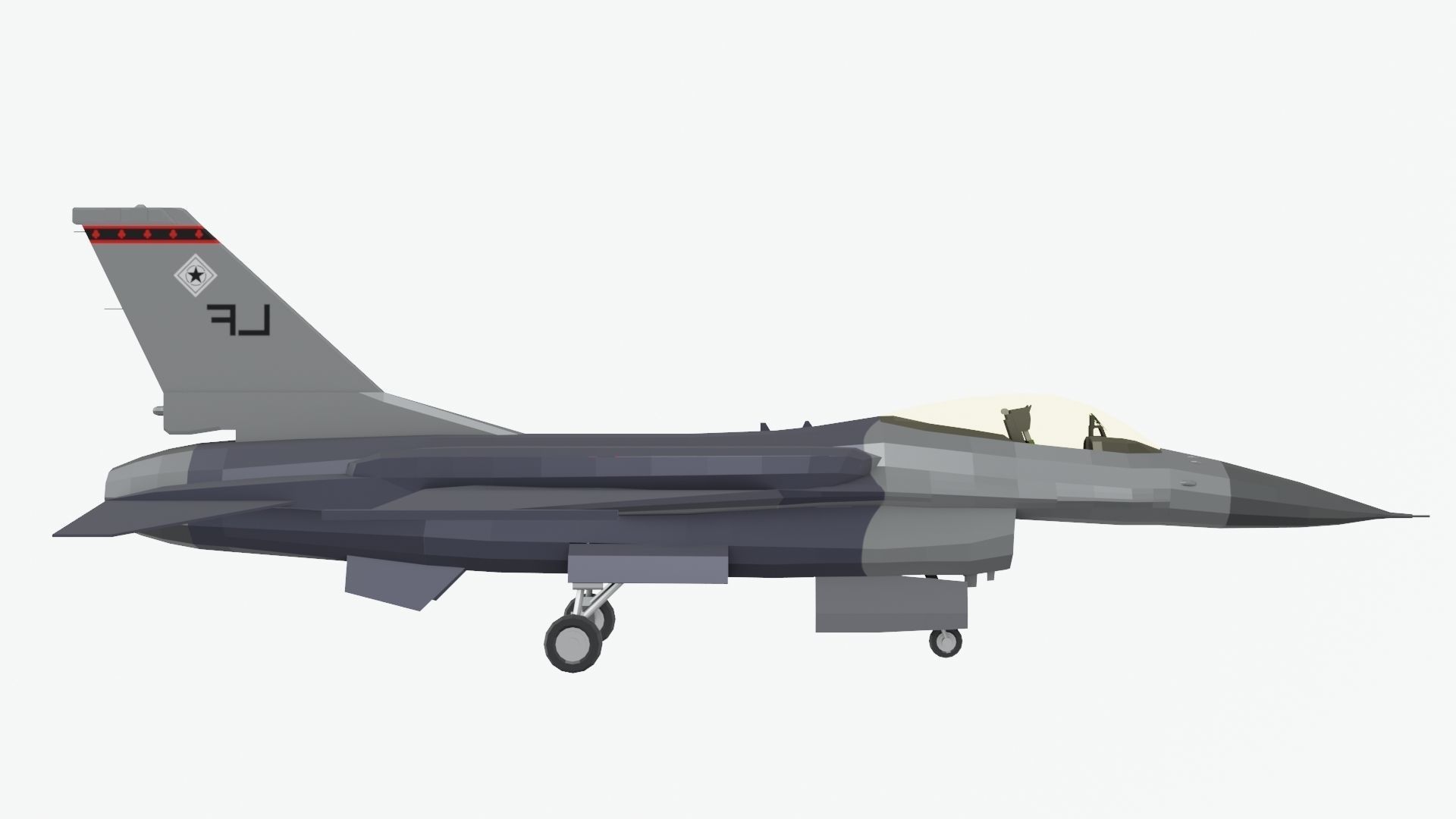 MIG 29 AND F16 low poly Low-poly 3D model_35