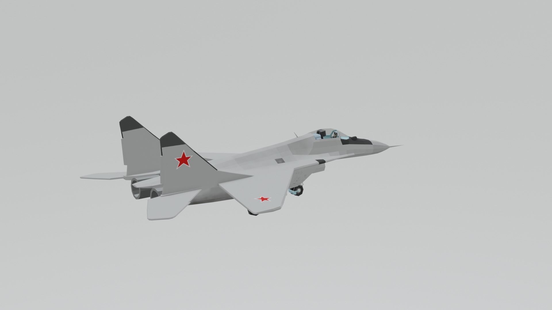 MIG 29 AND F16 low poly Low-poly 3D model_9