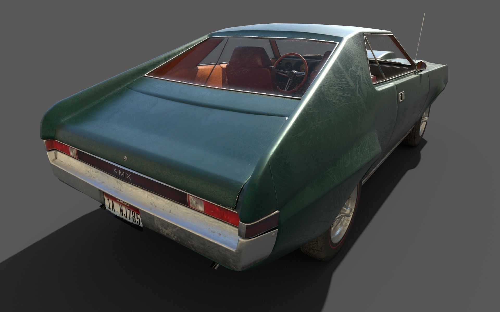 AMC AMX 1968 Low-poly 3D model_6